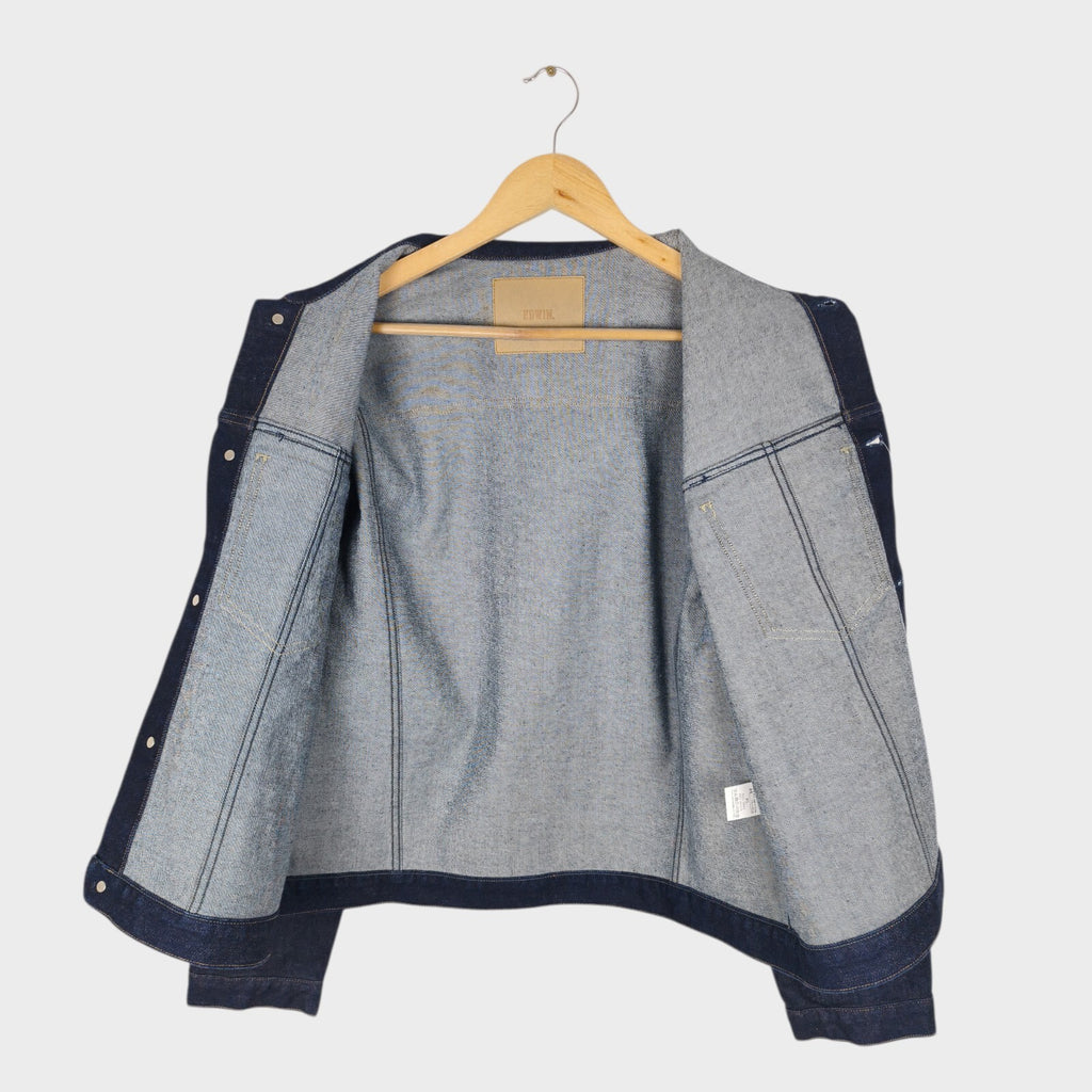 EDWIN Japan Men's Dark Blue Cropped Trucker Jacket