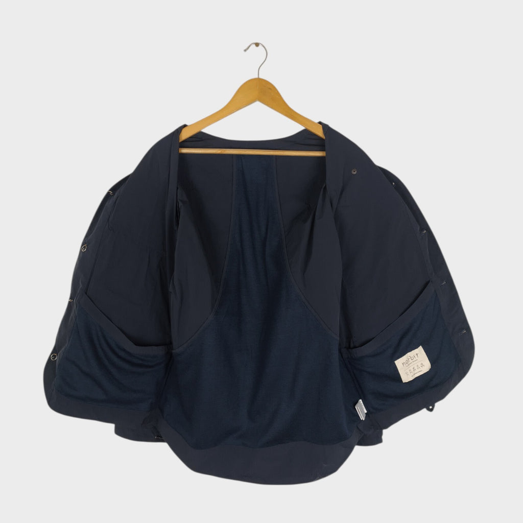 NORBIT BY HIROSHI NOZAWA Men's Navy Blue Nylon Utility Field Parka Jacket