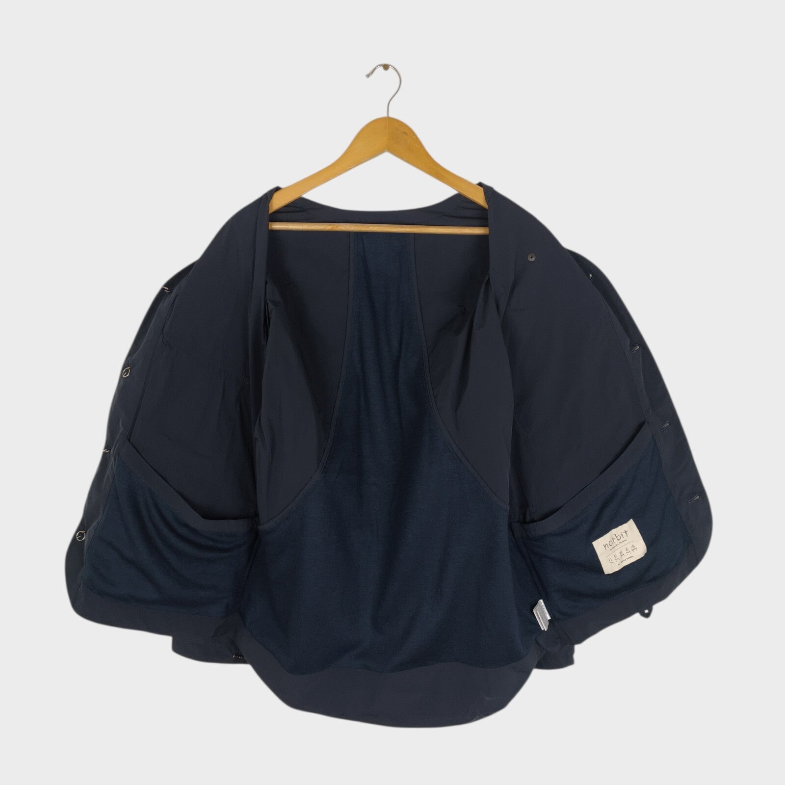NORBIT BY HIROSHI NOZAWA Men's Navy Blue Nylon Utility Field Parka Jacket