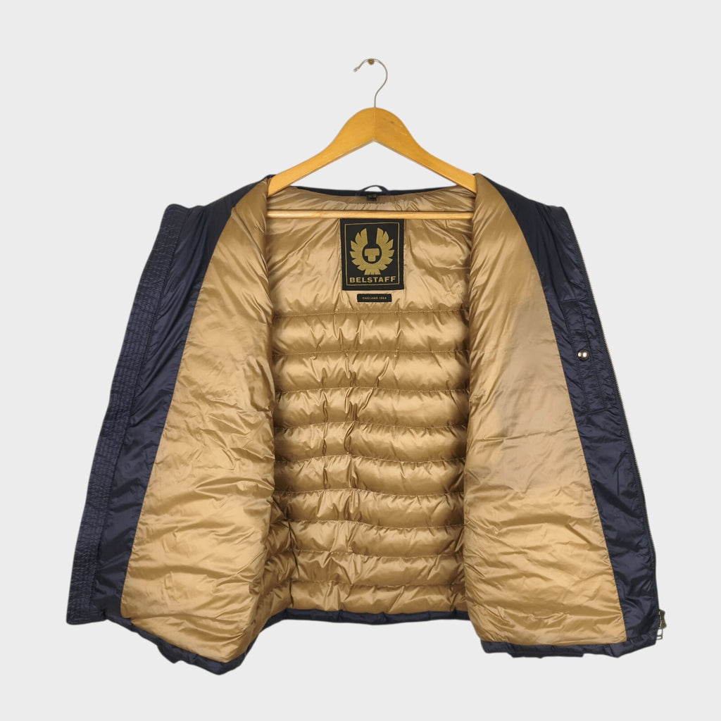 BELSTAFF Men's Navy Blue Down Filled Quilted Puffer Jacket