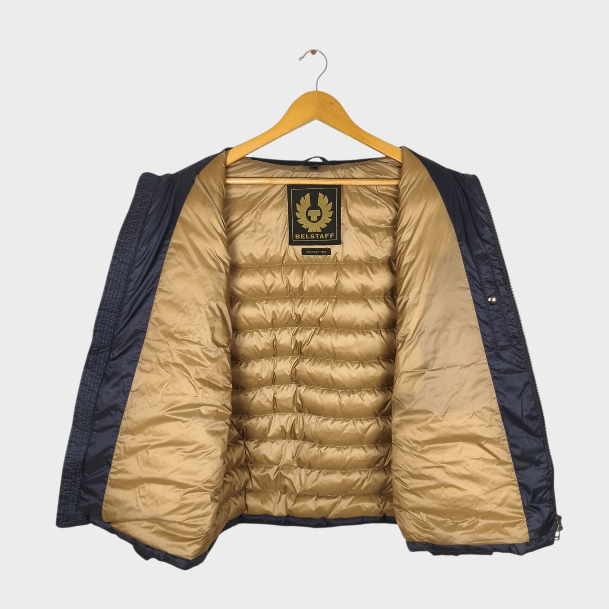 BELSTAFF Men's Navy Blue Down Filled Quilted Puffer Jacket