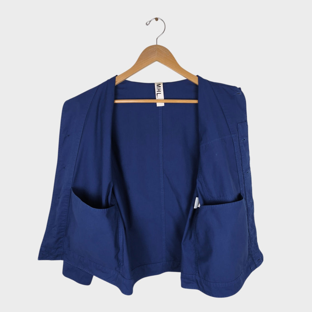 MHL MARGARET HOWELL Men's Blue Cotton Poplin Blouson Jacket