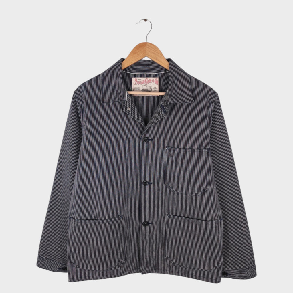 SUGAR CANE Men's Made in Japan Striped Cotton Chore Jacket