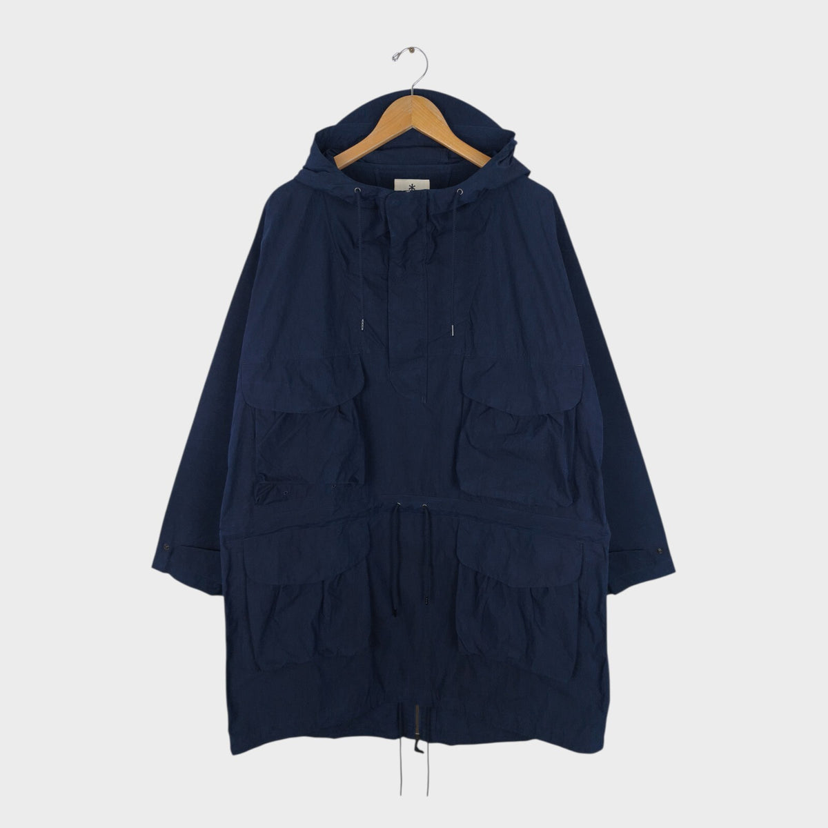 SNOW PEAK Men's Made in Japan Indigo Blue C/N Utility Pullover Parka Jacket