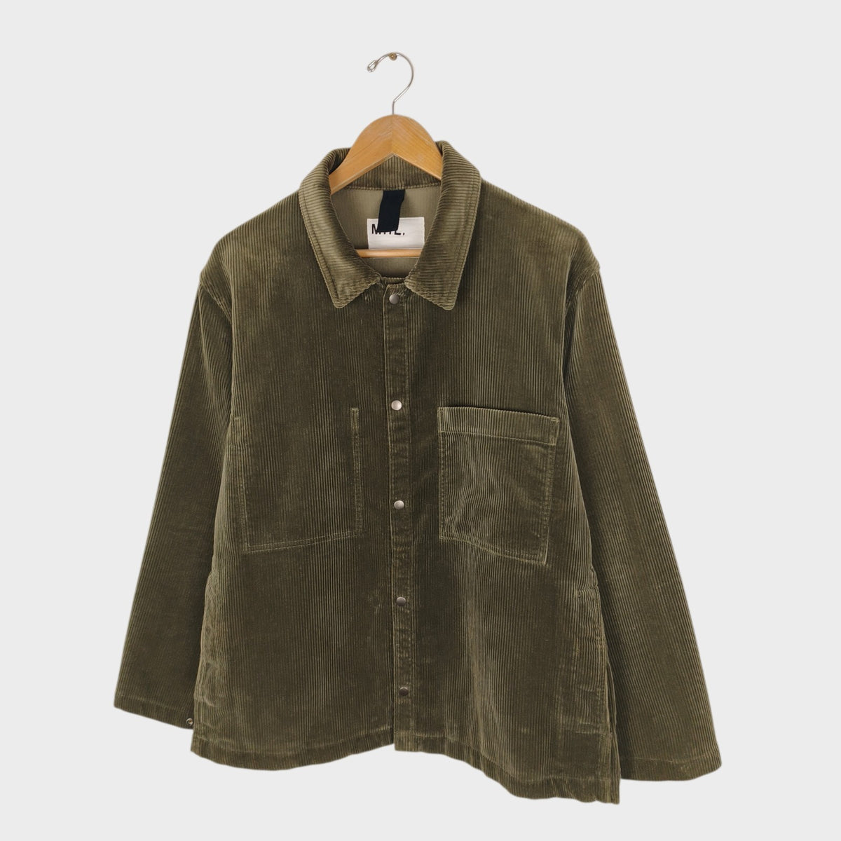 MHL MARGARET HOWELL Men's Olive Green Heavyweight Corduroy Chore Jacket