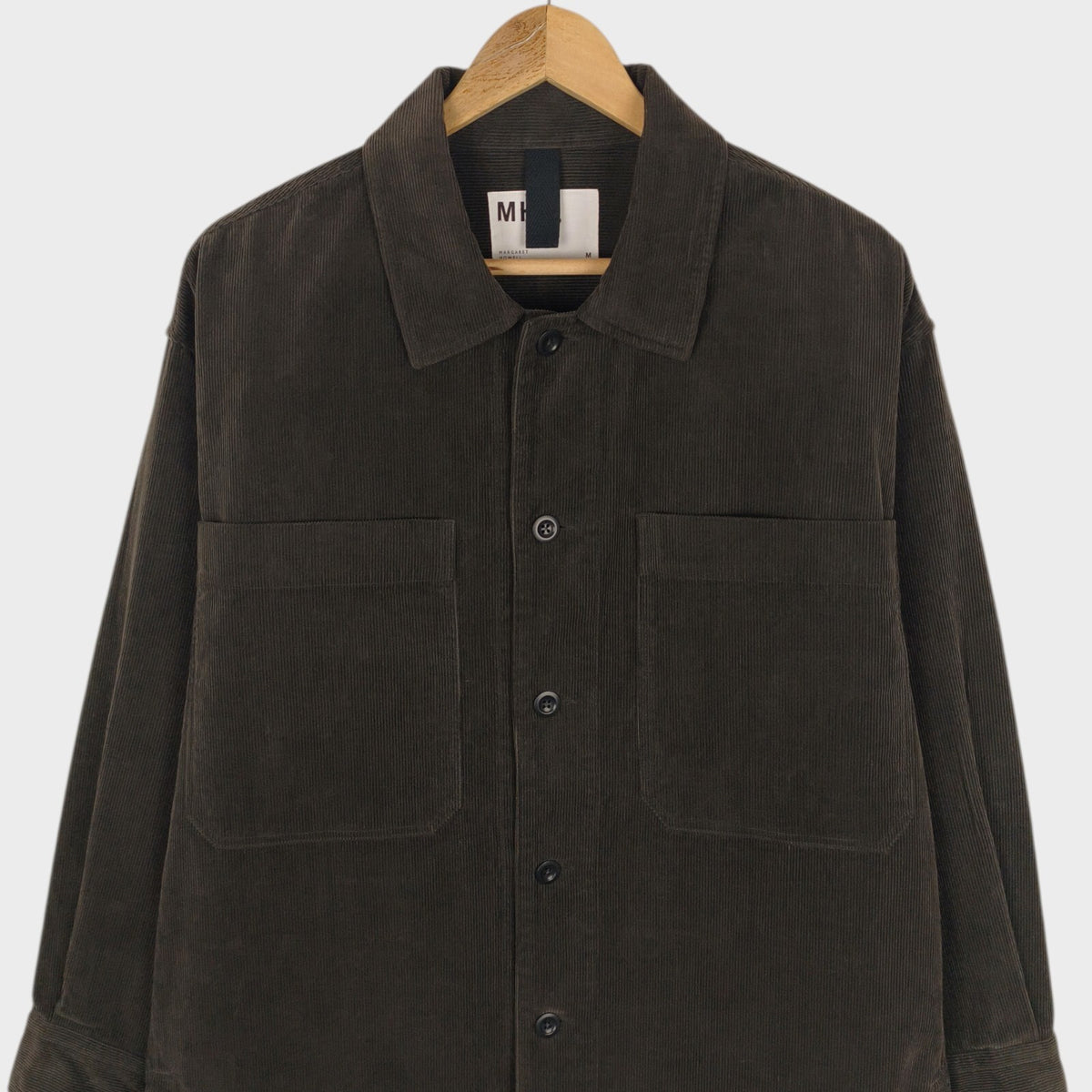 MHL MARGARET HOWELL Men's Dark Brown Corduroy Overshirt
