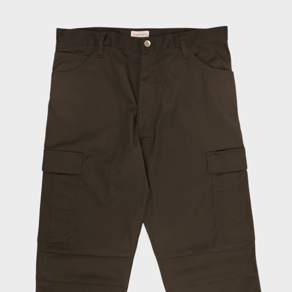 BEAMS Men's Dark Brown Utility Work Cargo Trousers