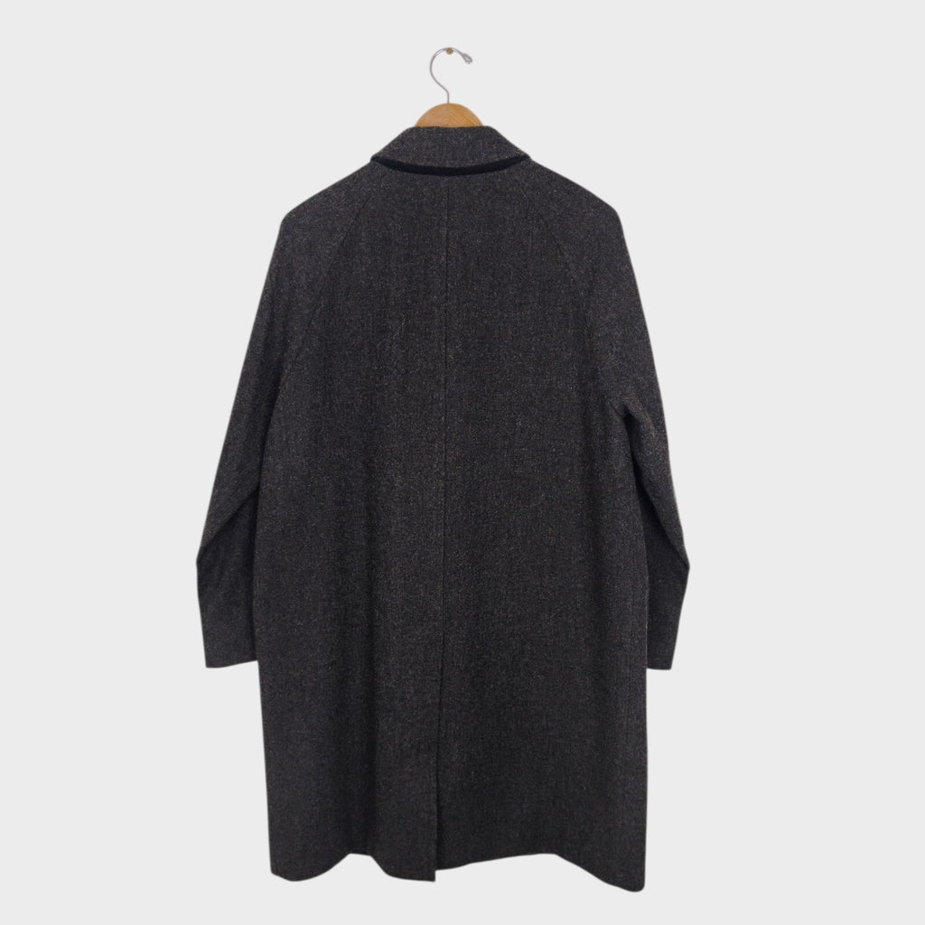 MARGARET HOWELL Men's Dark Grey 100% Wool Raglan Coat