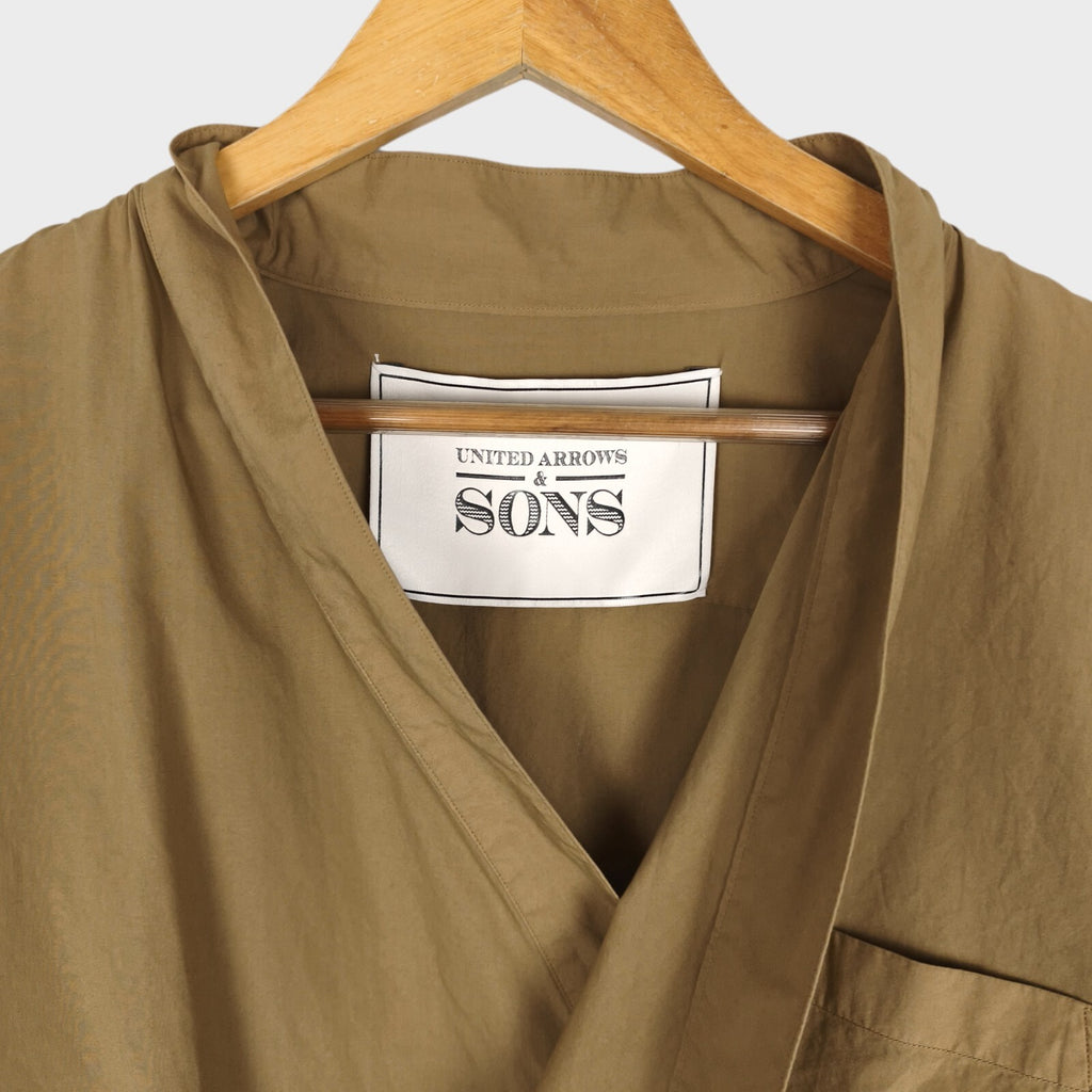 UNITED ARROWS & SONS Men's Made in Japan Beige Double Breasted Overshirt