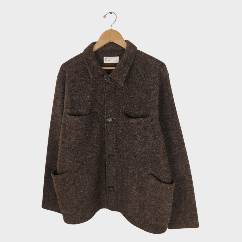UNIVERSAL WORKS Men's Brown Wool Blend Lumber Jacket