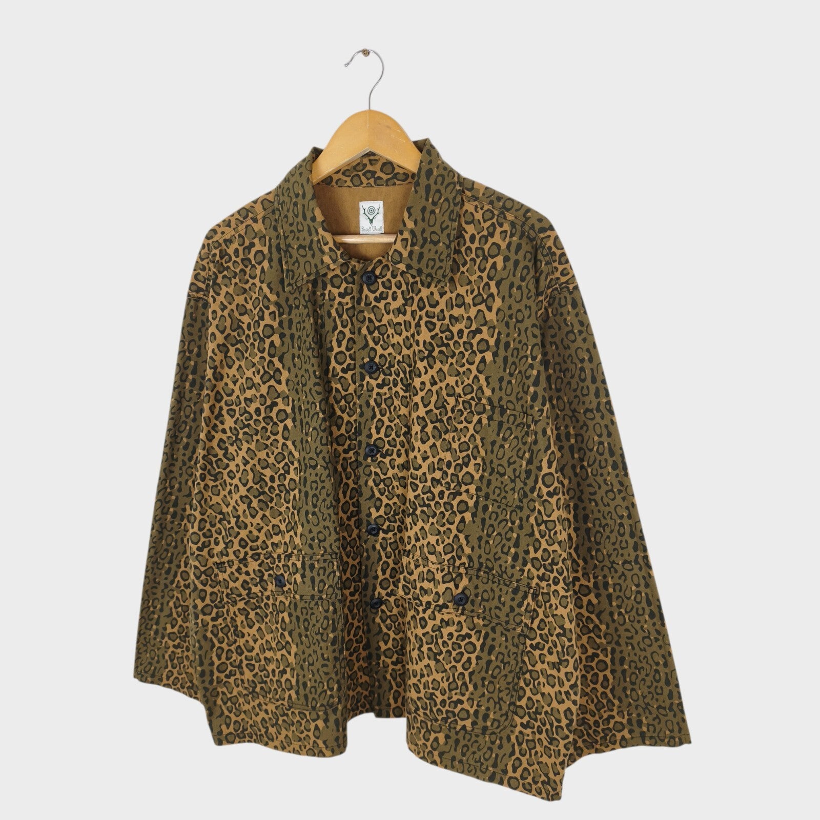 SOUTH2 WEST8 Men's Leopard Print Cotton Chore Jacket