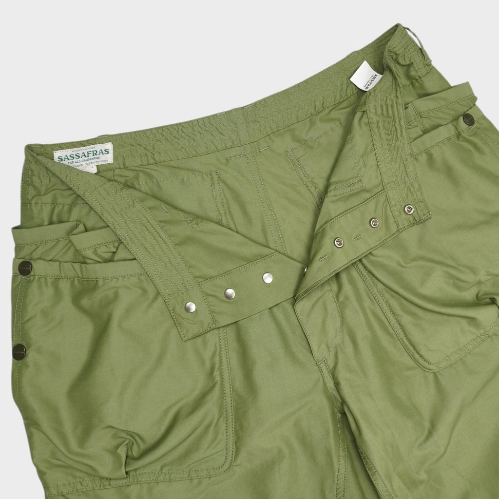 SASSAFRAS Men's Made in Japan Green Overgrown Hiker Cargo Shorts