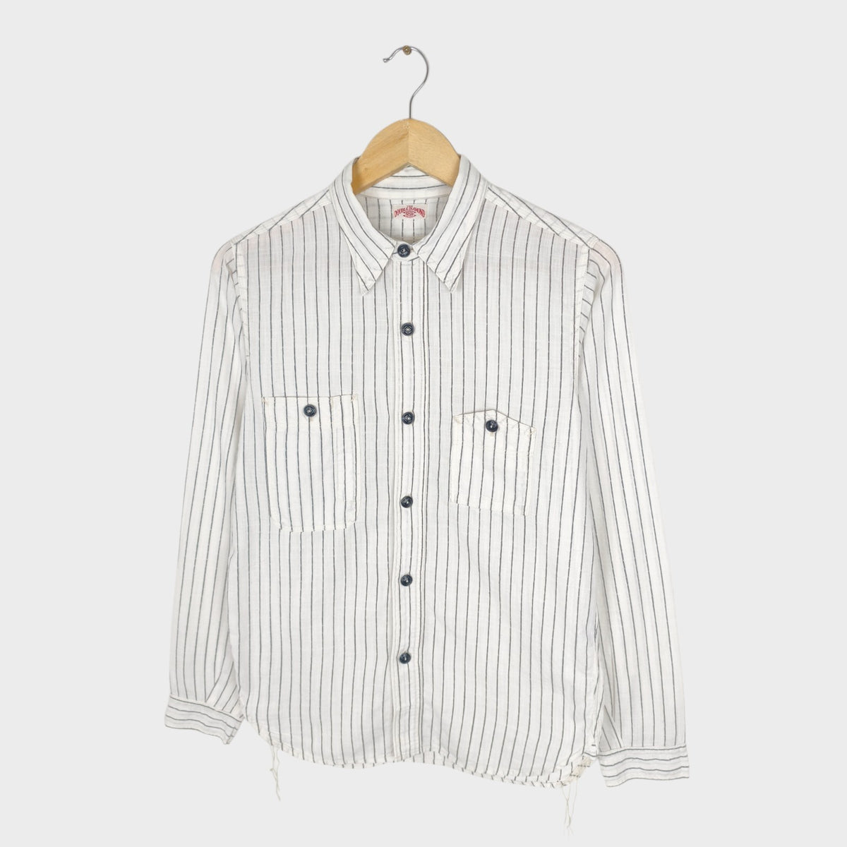 THE REAL MCCOY'S Men's Made in Japan Double Diamond Striped Cotton Shirt