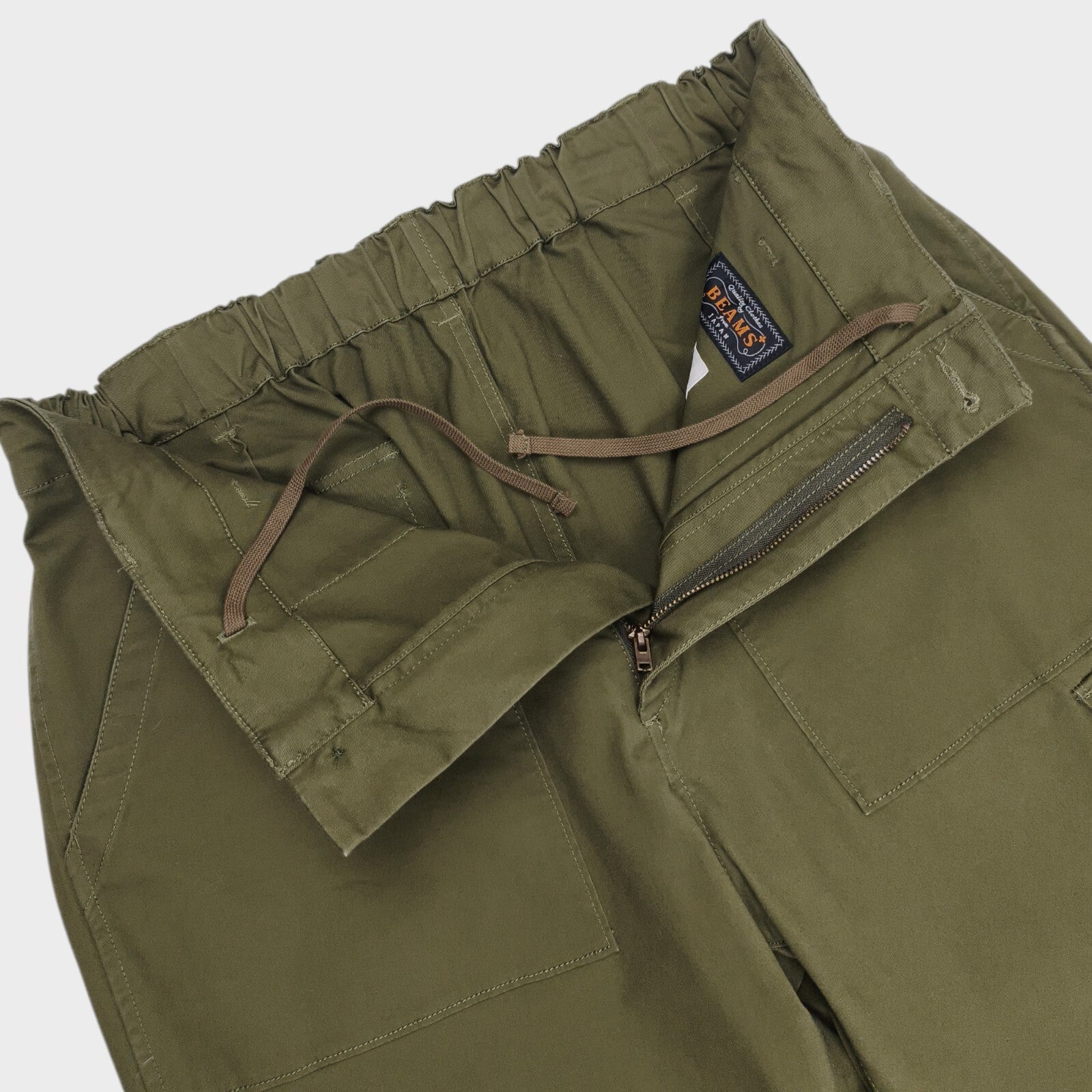 SAGE DE CRET x BEAMS PLUS Men's Green Cargo Trousers