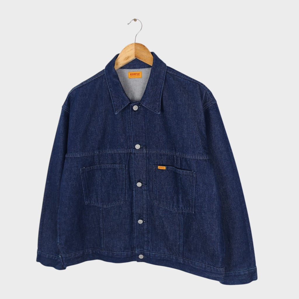 EDWIN Japan Men's Dark Blue Denim Trucker Jacket