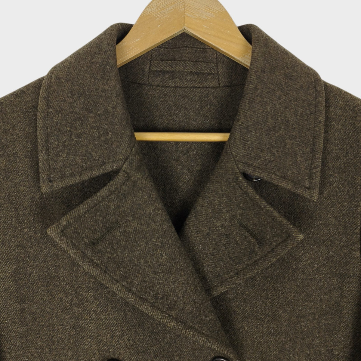 MARGARET HOWELL Women's Olive Green 100% Wool Double-Breasted Coat