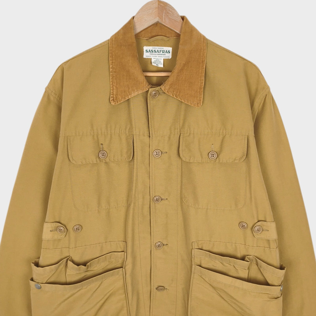 SASSAFRAS Men's Made in Japan Ochre 60/40 Cotton Blend Garden Hole Jacket