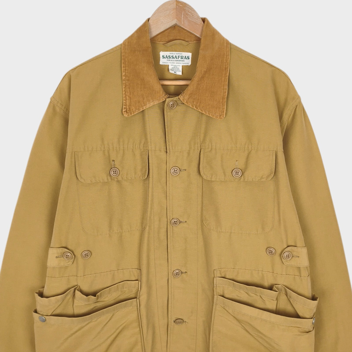 SASSAFRAS Men's Made in Japan Ochre 60/40 Cotton Blend Garden Hole Jacket
