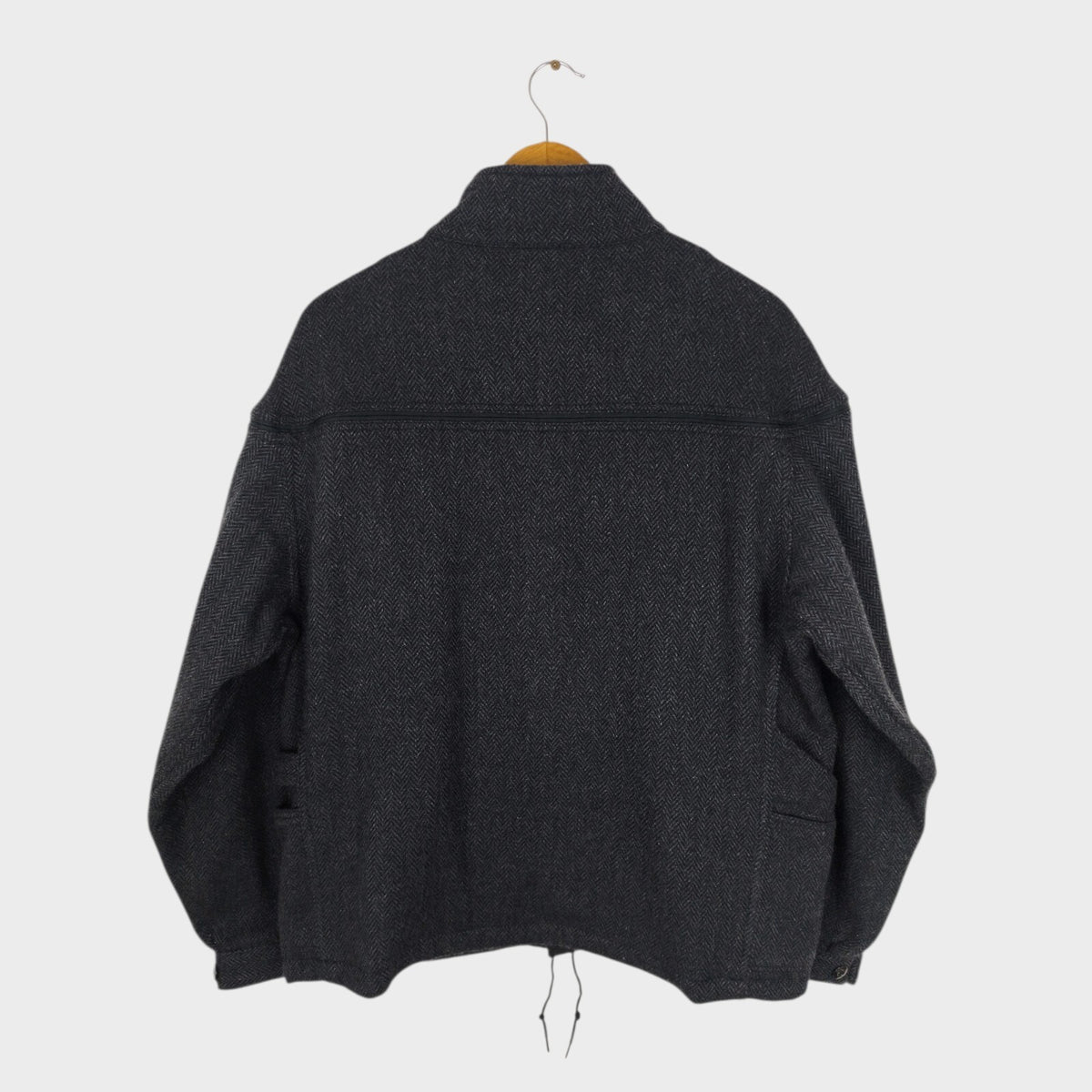 SASSAFRAS Men's Made in Japan Grey Gardener Cap Wool Herringbone Blanket Jacket