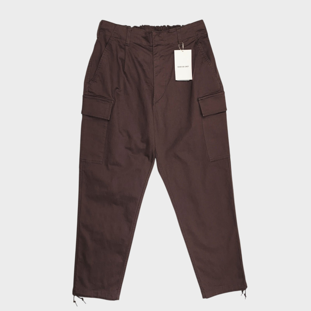 SAGE DE CRET x BEAMS PLUS Men's Dark Brown Cargo Trousers