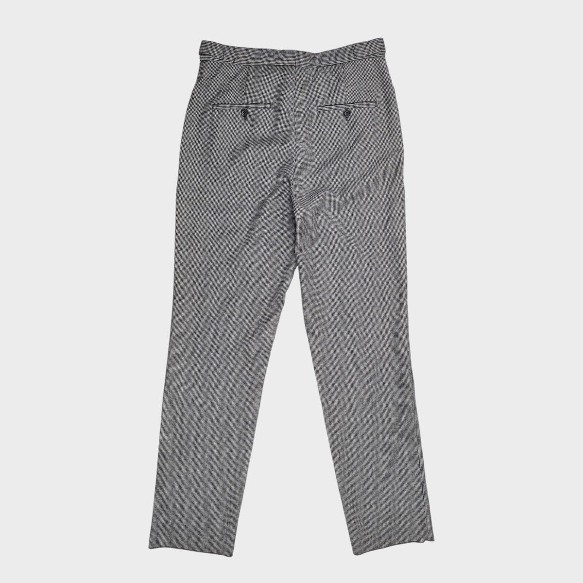 SIRPLUS Men's Micro Dogtooth Pleated Wool Trousers