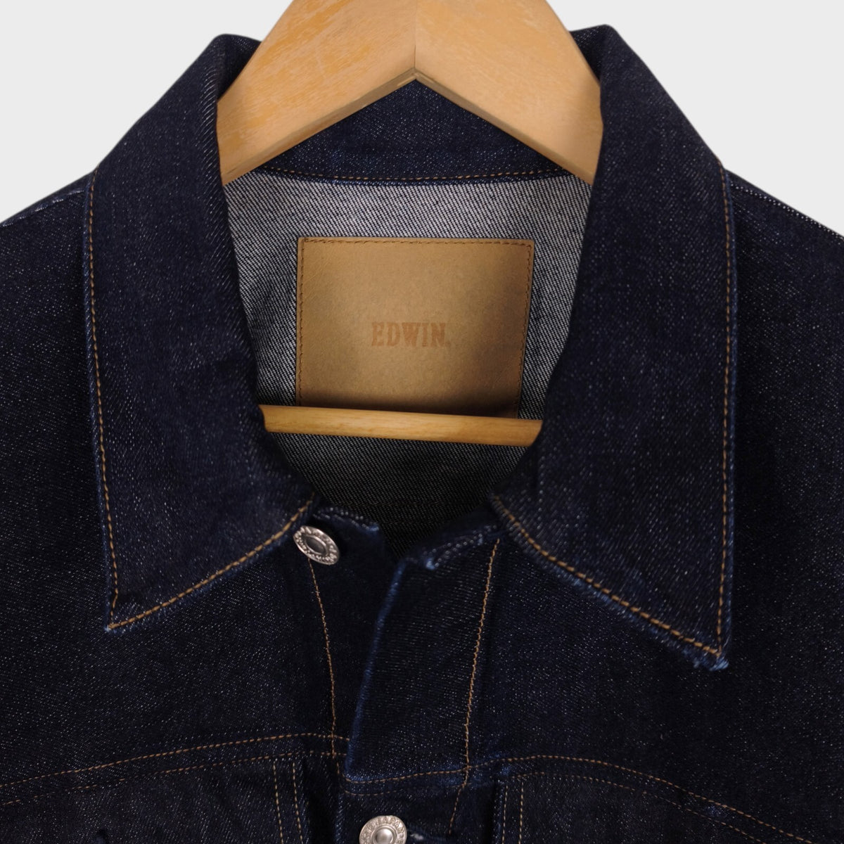 EDWIN Japan Men's Dark Blue Cropped Trucker Jacket