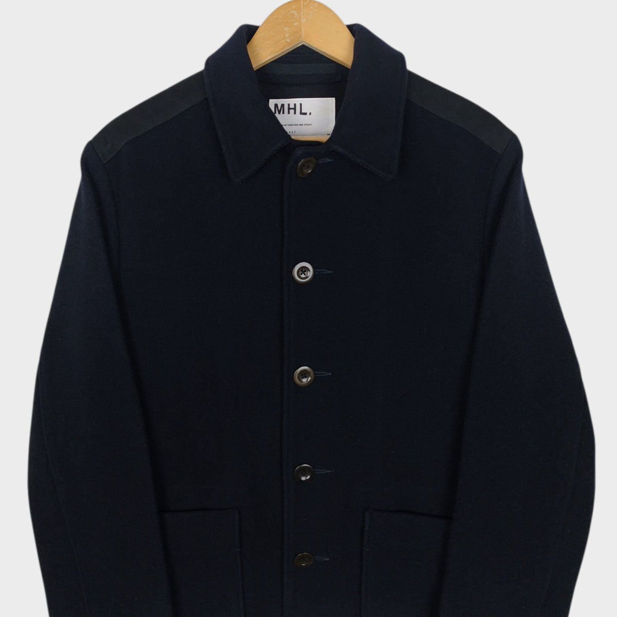 MHL MARGARET HOWELL Men's Black 100% Wool Donkey Jacket