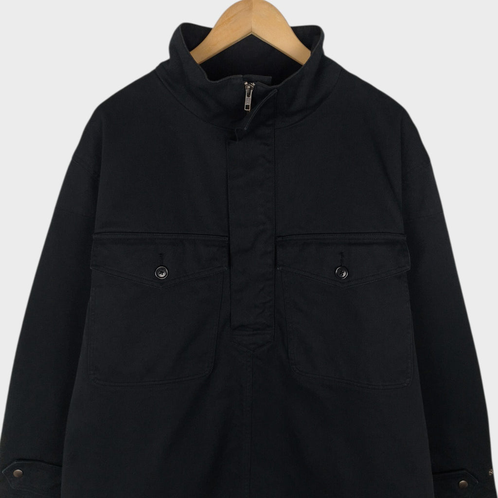 MHL MARGARET HOWELL Men's Black Heavyweight Relaxed Fit Jacket Smock