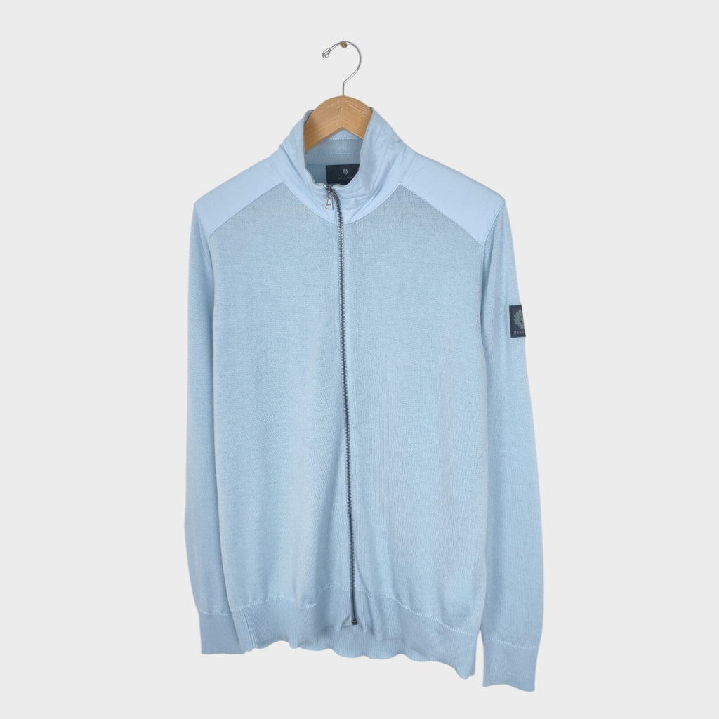 BELSTAFF Men's Light Blue Wool Blend Kinsdale Zip Jacket