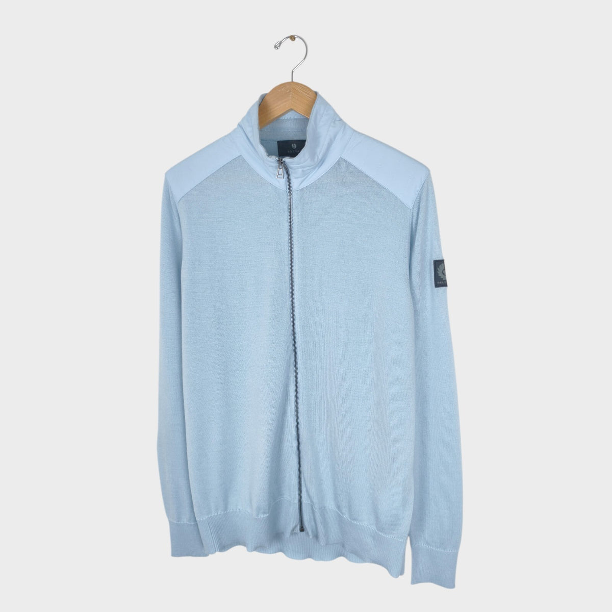 BELSTAFF Men's Light Blue Wool Blend Kinsdale Zip Jacket