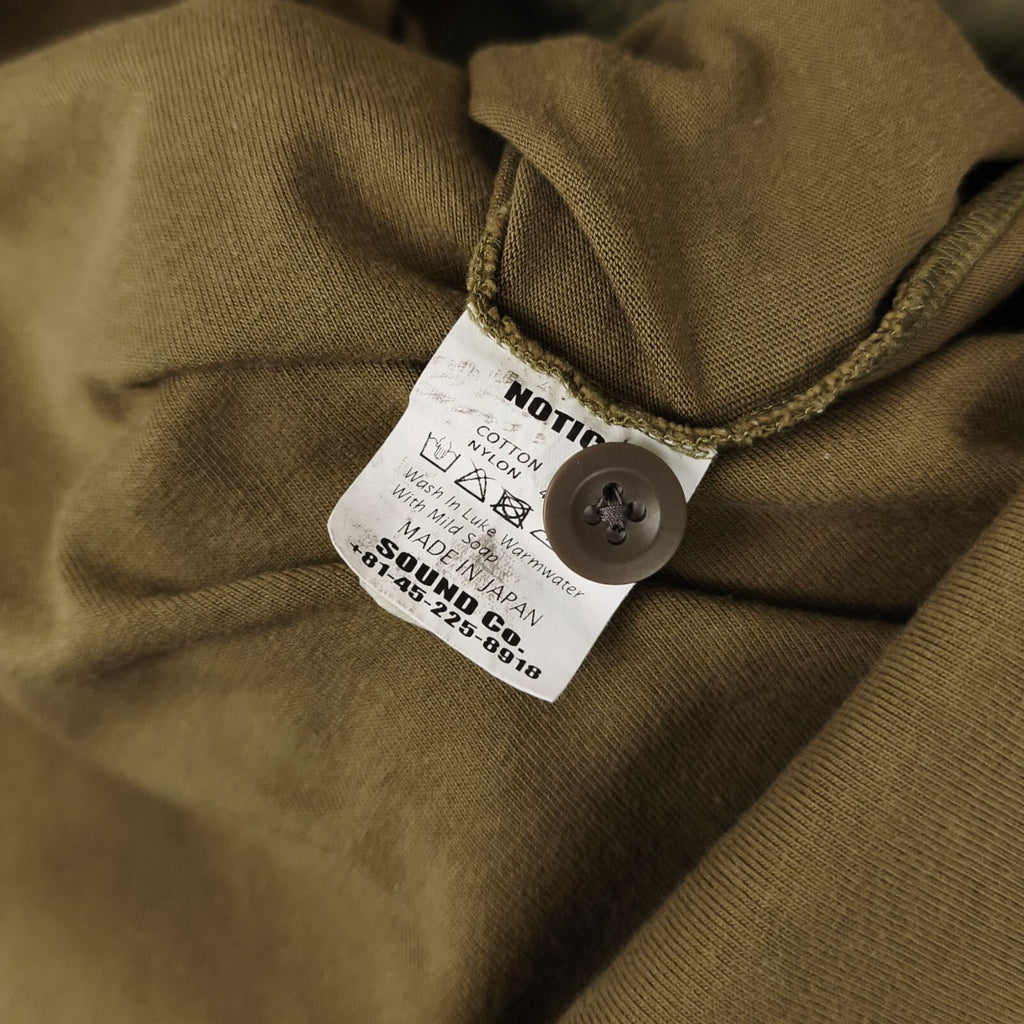 SOUNDMAN Men's Made in Japan Khaki Cotton Nylon Two-Tone Pocket T-Shirt