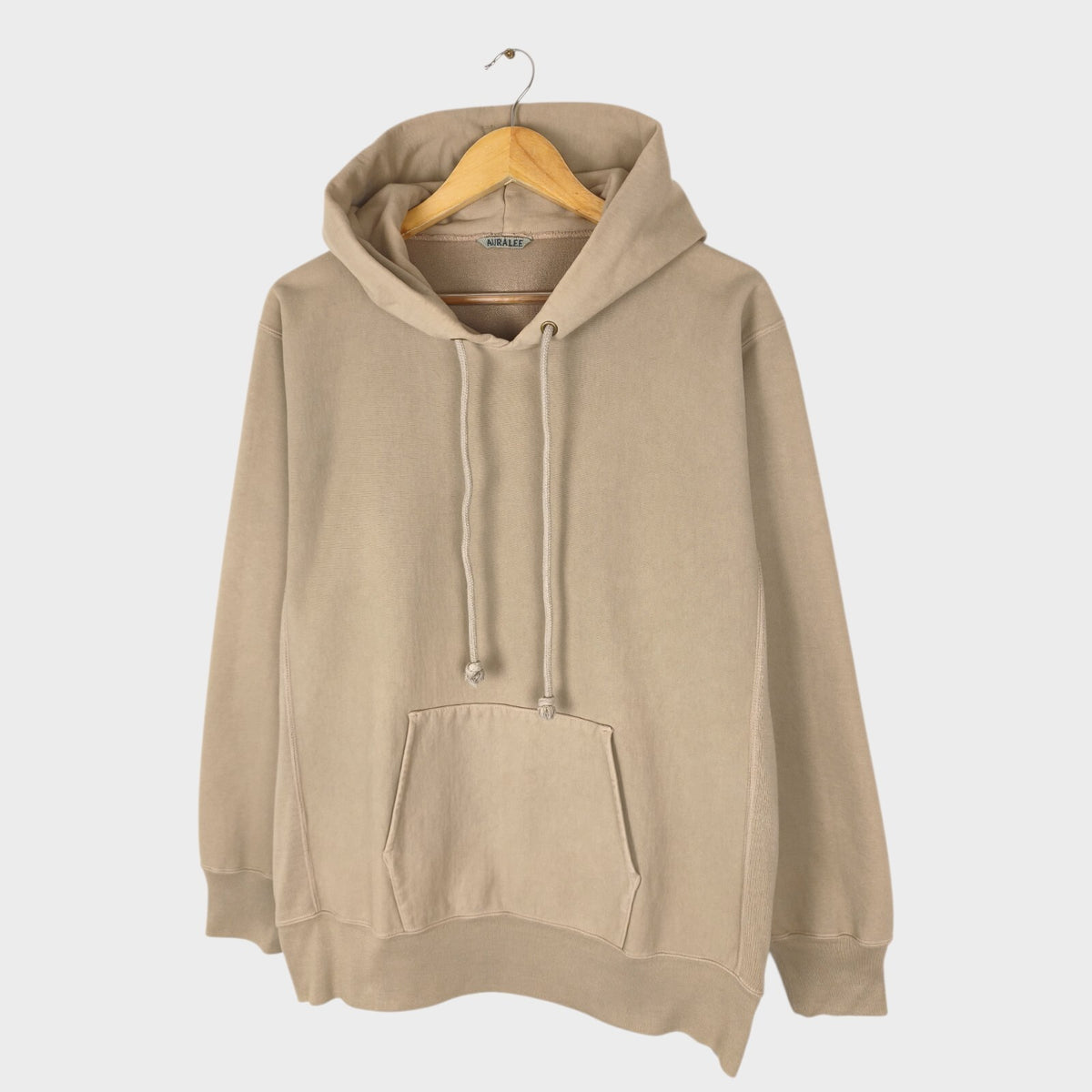 AURALEE Men's Made in Japan Taupe Heavyweight Cotton Blend Hoodie