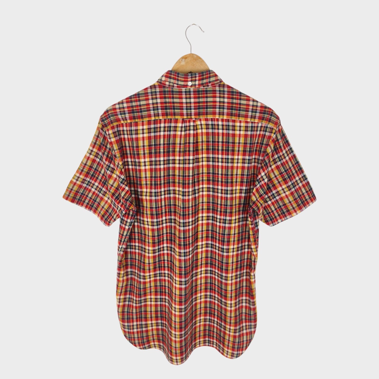 BEAMS PLUS Men's Made in Japan Lightweight Cotton Checked Short Sleeved Shirt