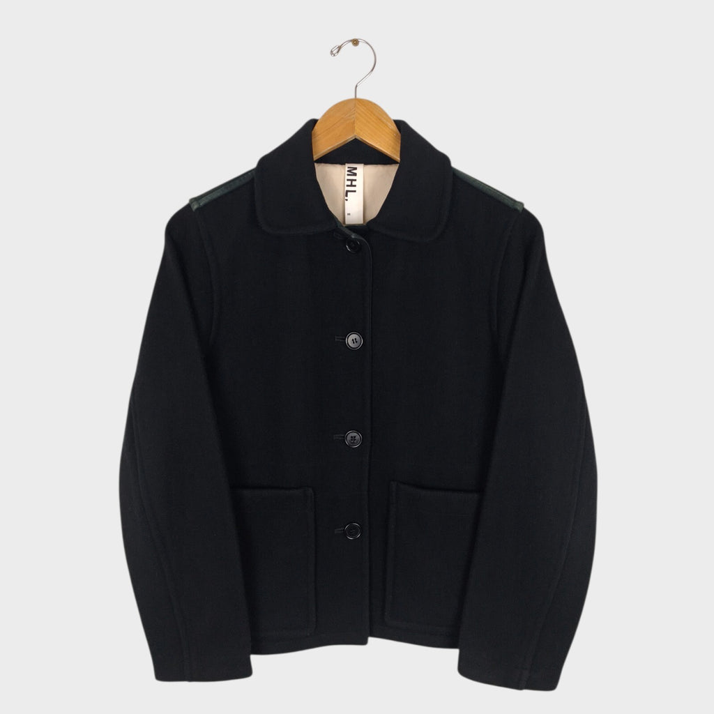 MHL MARGARET HOWELL Women's Black Made in England Wool Blend Jacket