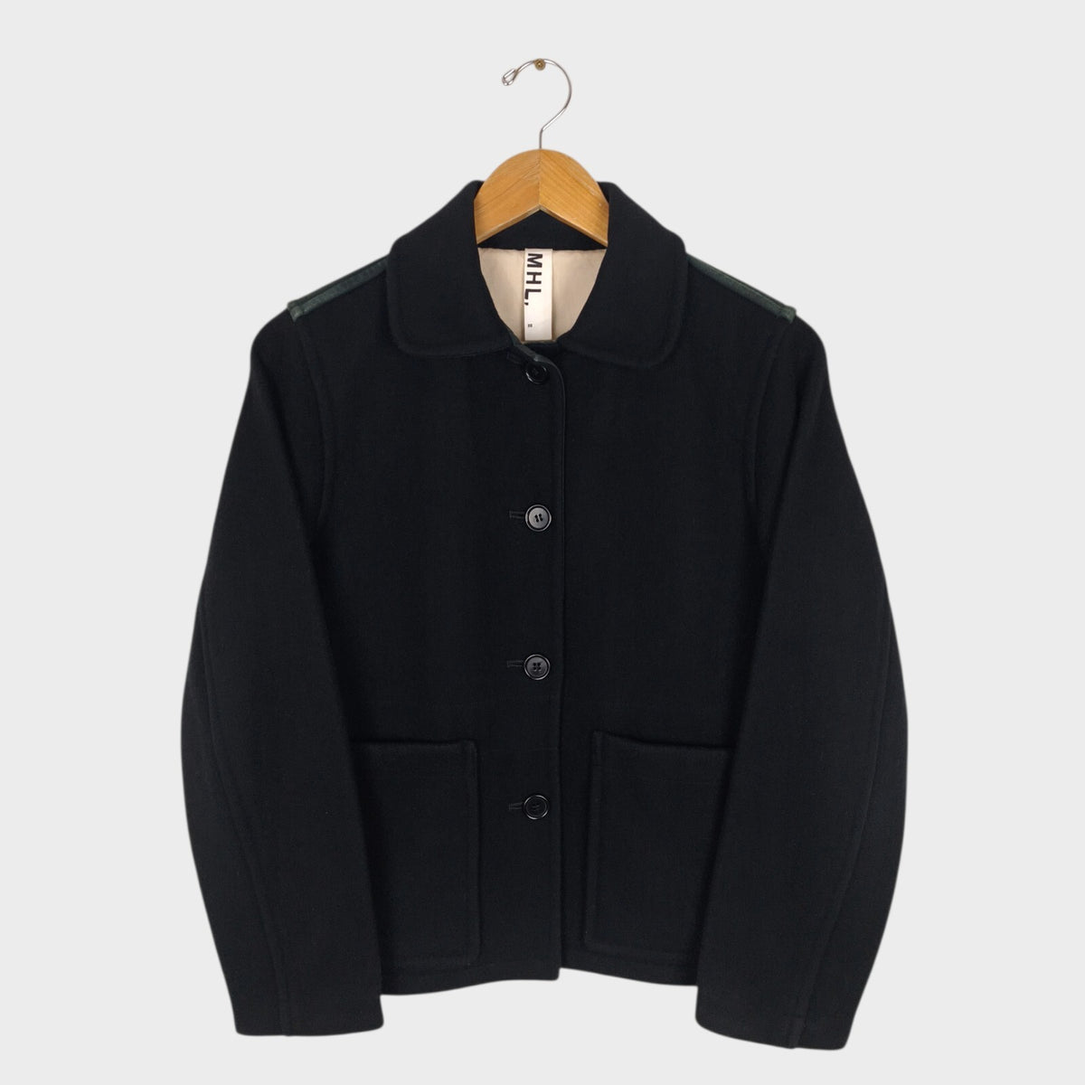 MHL MARGARET HOWELL Women's Black Made in England Wool Blend Jacket