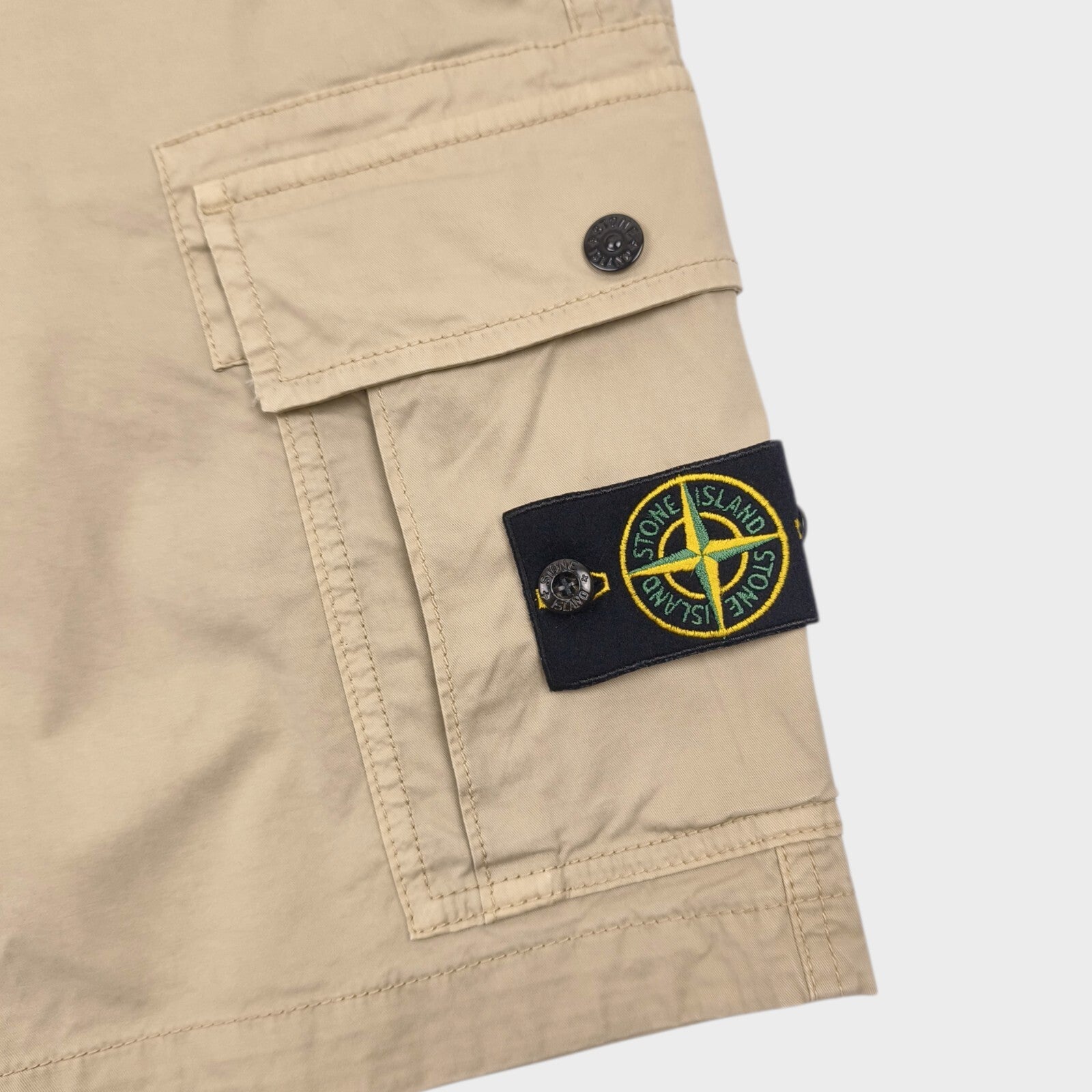 STONE ISLAND Men's Beige Garment Dyed Type SL Cargo Shorts