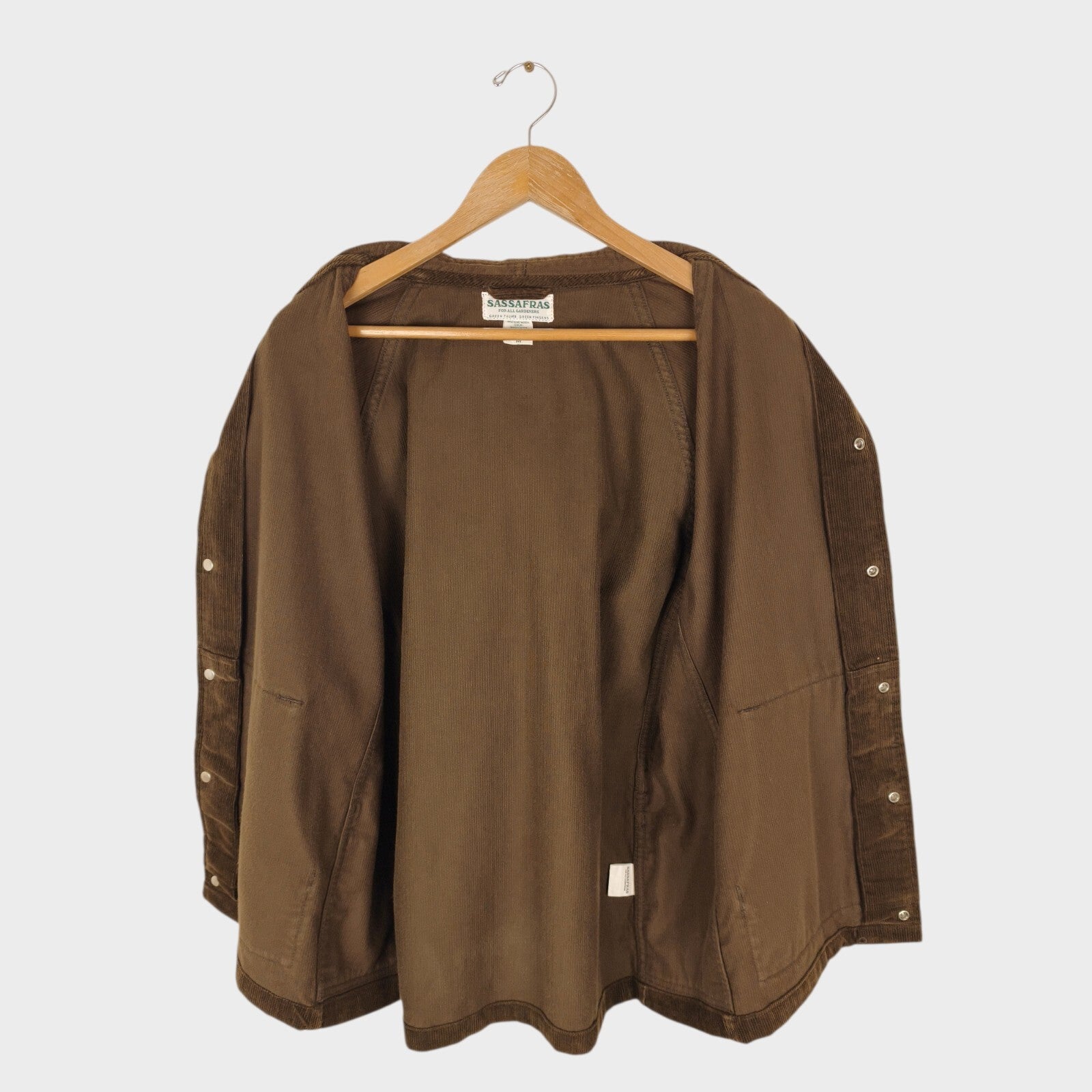 SASSAFRAS Men's Made in Japan Brown Corduroy Bud Breaker Jacket