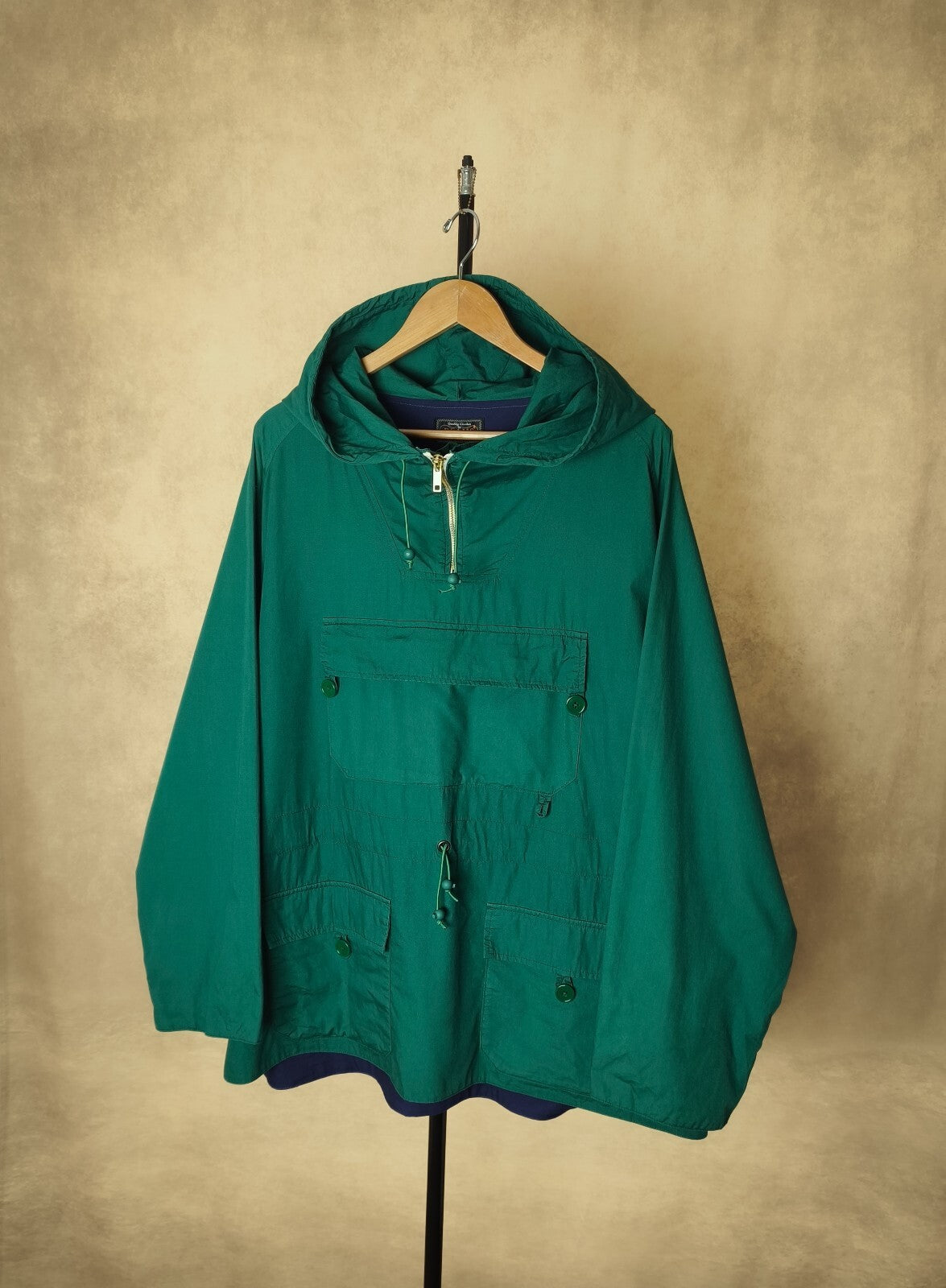 BEAMS PLUS Men's Green Sports Euro Anorak Parka Smock Jacket