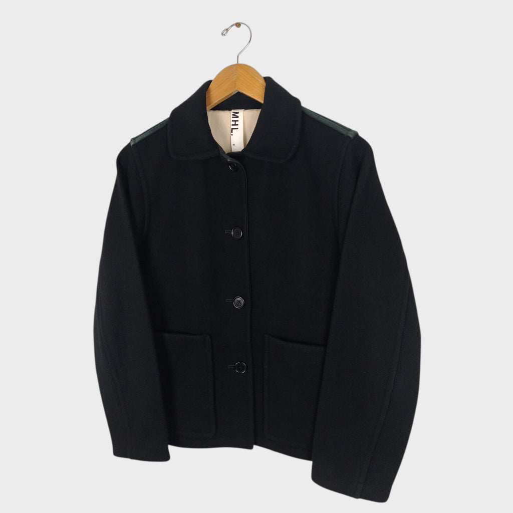 MHL MARGARET HOWELL Women's Black Made in England Wool Blend Jacket