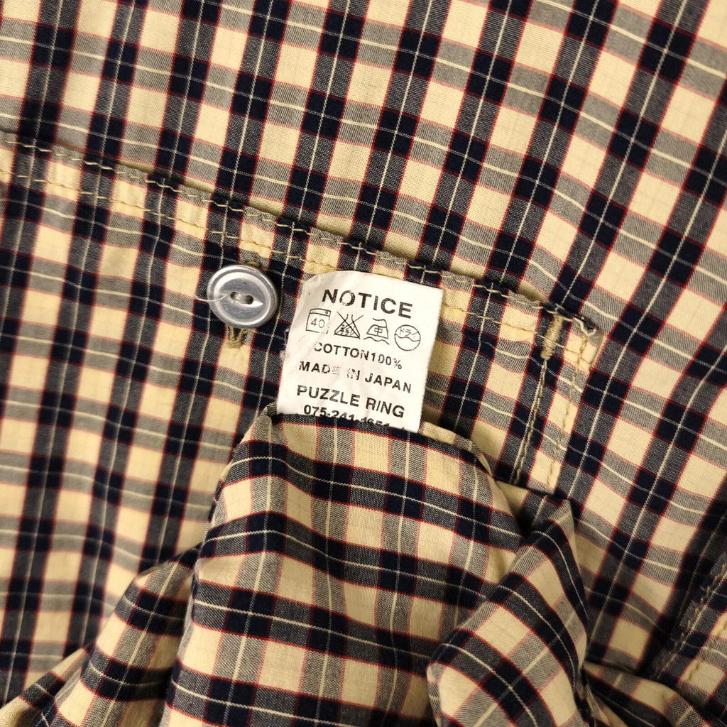 SASSAFRAS Men's Made in Japan Checked 4 Pocket Utility Shirt