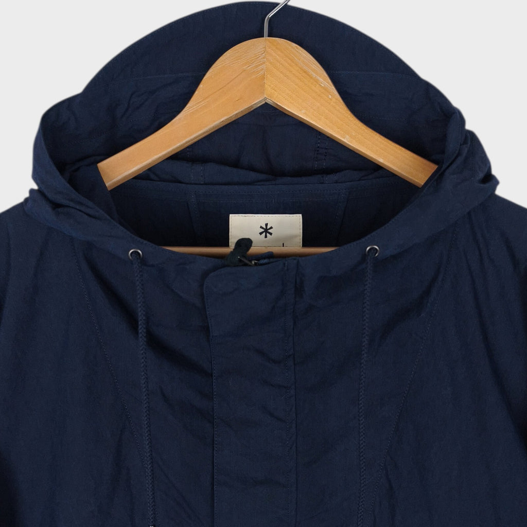 SNOW PEAK Men's Made in Japan Indigo Blue C/N Utility Pullover Parka Jacket