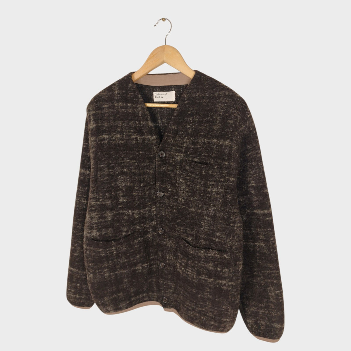 UNIVERSAL WORKS Men's Marble Wool Fleece Cardigan