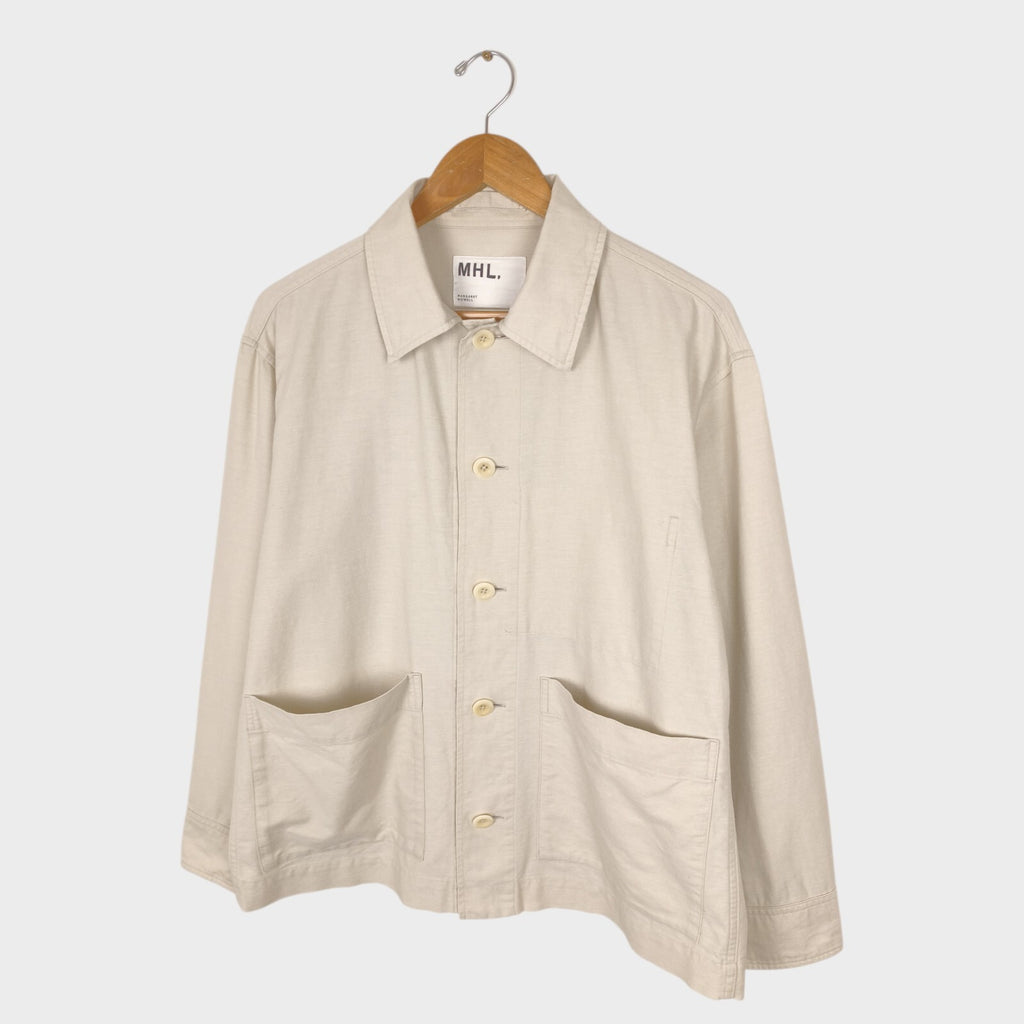 MHL MARGARET HOWELL Men's Off-White Cotton Blend Cotton Overshirt