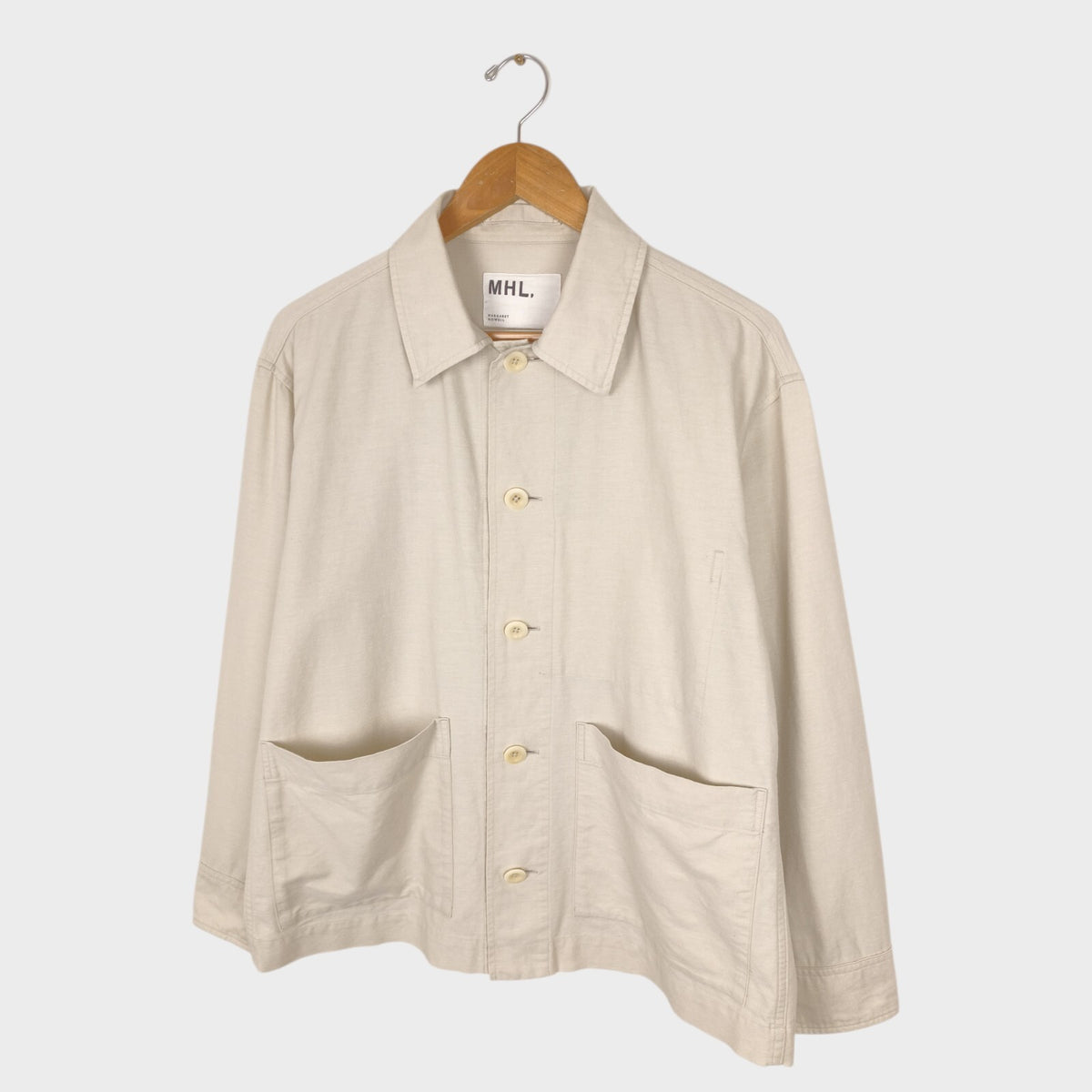 MHL MARGARET HOWELL Men's Off-White Cotton Blend Cotton Overshirt