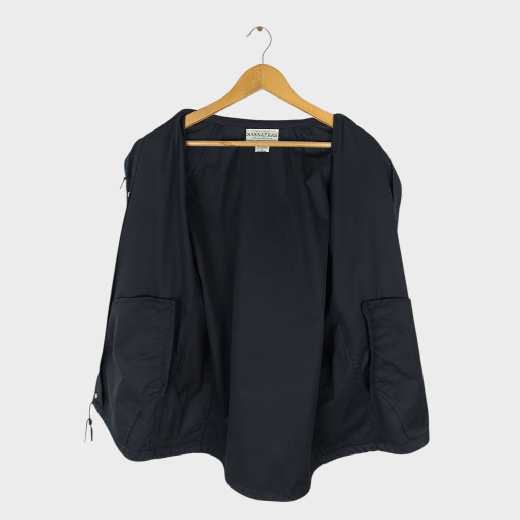 SASSAFRAS Men's Made in Japan Navy 100% Cotton Bud Breaker Jacket