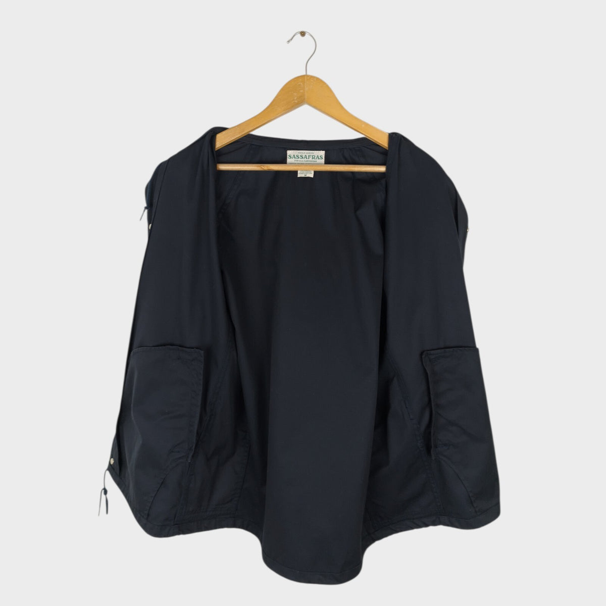 SASSAFRAS Men's Made in Japan Navy 100% Cotton Bud Breaker Jacket
