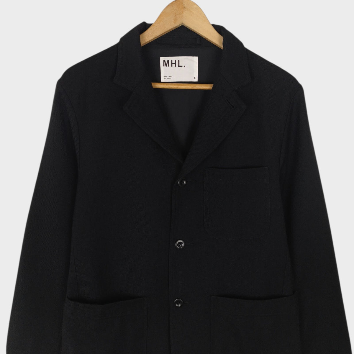 MHL MARGARET HOWELL Men's Black 100% Wool Chore Blazer Jacket