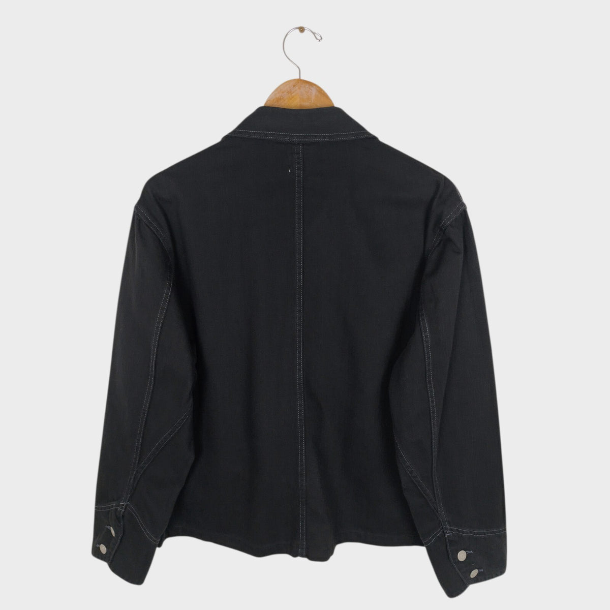 EDWIN Japan Men's Dark Grey Cropped Denim Chore Jacket