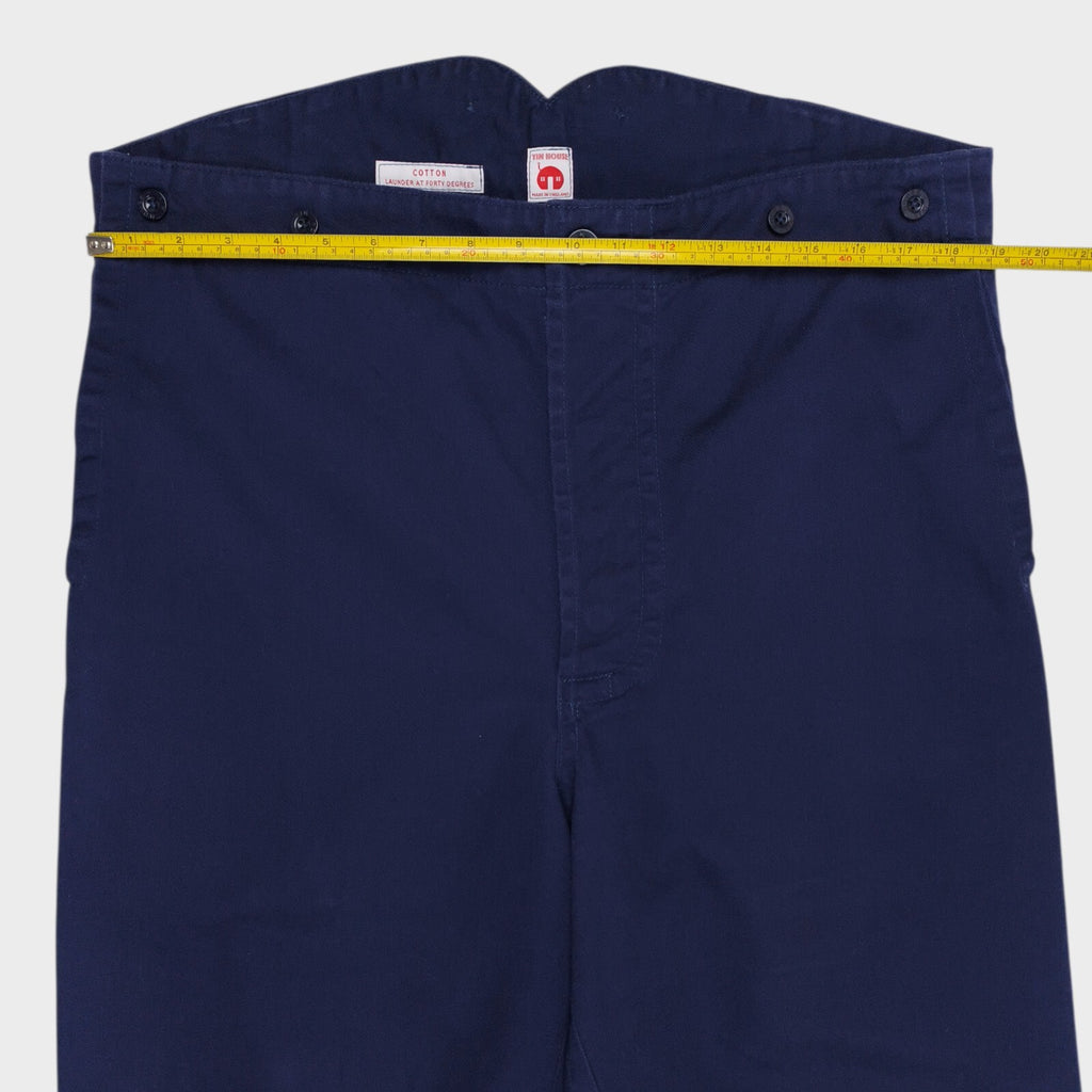 OLD TOWN Men's Made in England Blue Cotton Twill Trousers