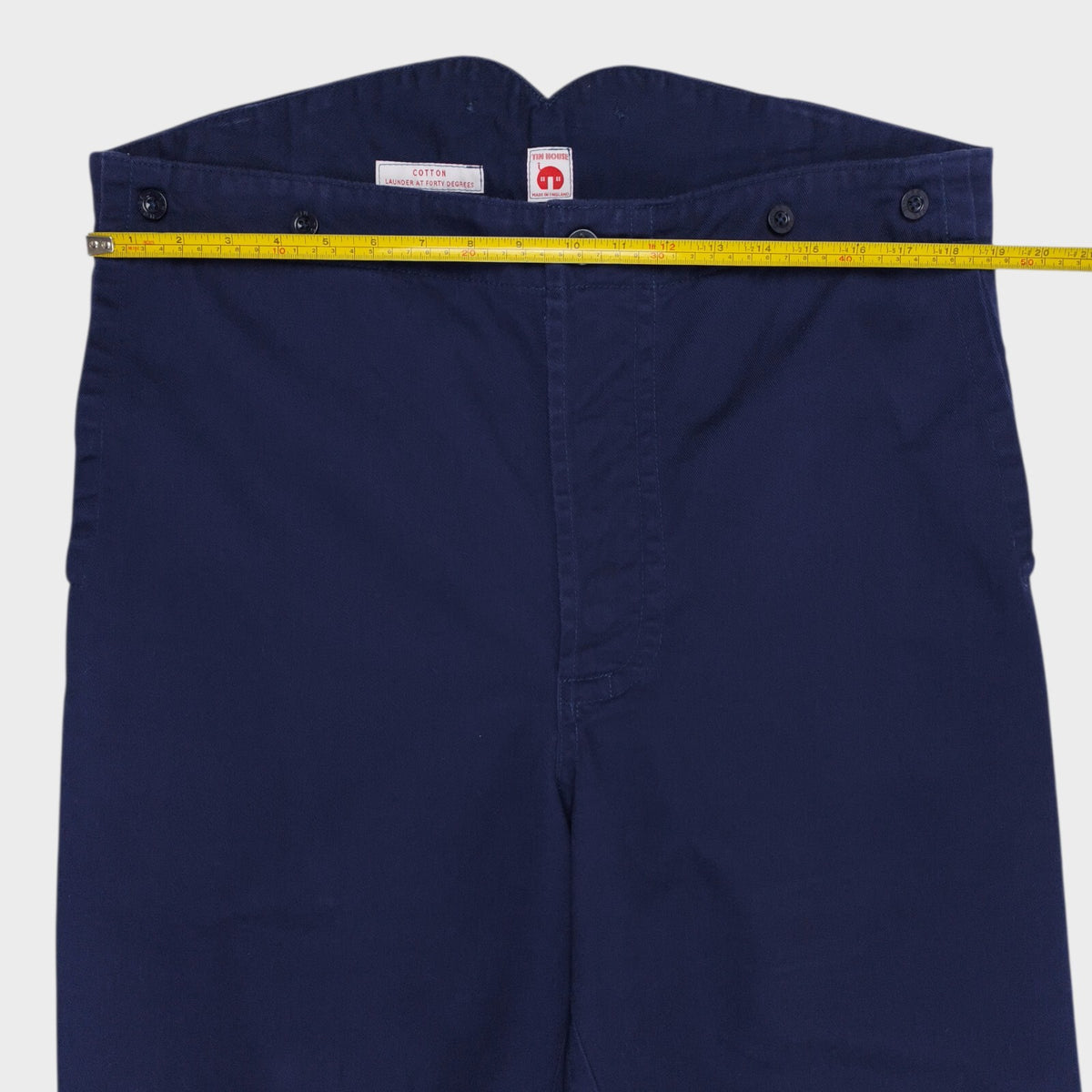 OLD TOWN Men's Made in England Blue Cotton Twill Trousers
